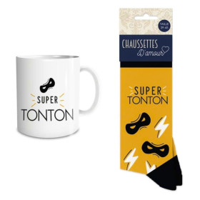 Coffret Cadeau Mug et Chaussettes - Super Tonton