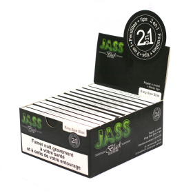 Feuille slim Jass | Papier à rouler slim + carton Jass Black 2 en1
