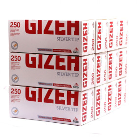 Lot de 12 boites de tubes à cigarette GIZEH filtre papier zéro acétate