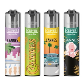 Lot 4 Briquets Clipper Rechargeables - Collection Cannes Festival