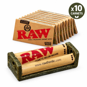 OFFRE 10 carnets de feuilles + rouleuse RAW