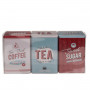Set de 3 Boîtes en Métal Vintage Tea Sugar Coffee