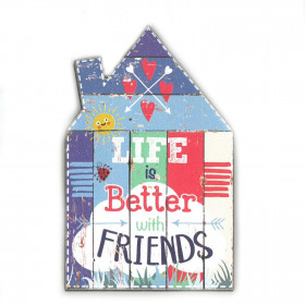Magnet en Bois avec Citation - Life is Better with Friends