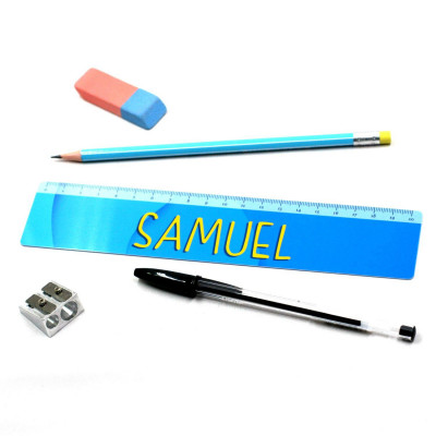 Samuel - Règle personnalisée et souple 20 cm coloris Bleu