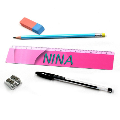 Nina - Règle personnalisée et souple 20 cm coloris Rose