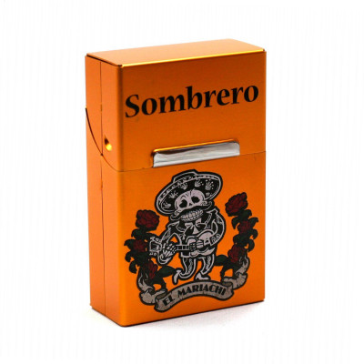 Boîte à Cigarette en Métal - Sombrero Orange