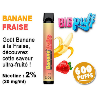Big Puff 600 - Banane Fraise 20mg de nicotine