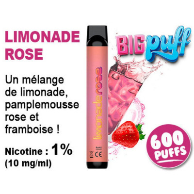 Big Puff 600 - Limonade Rose 10mg de nicotine