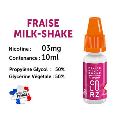 Vap Nation Colorz lot de 5 liquides - Fraise Milkshake 3 mg