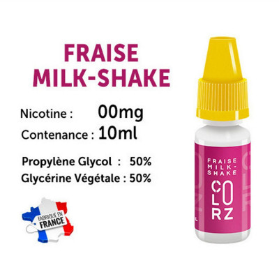 Vap Nation Colorz lot de 5 liquides - Fraise Milkshake 0 mg