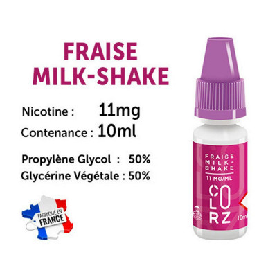 Vap Nation Colorz lot de 5 liquides - Fraise Milkshake 11 mg