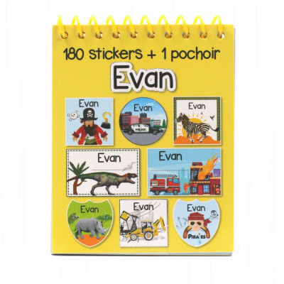 Evan - Carnet Stickers et Pochoirs Personnalisés