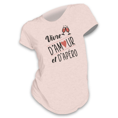 T-Shirt Vivre D'Amour et D'Apéro - Taille S