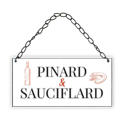 Plaque métal 20 x 10 cm - Pinard et Sauciflard