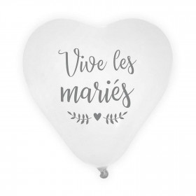 Lot de 8 Ballons Coeur - Vive les Mariés