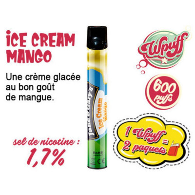 Ice Cream Mango 1,7% Nicotine - E-Cigarette Jetable Liduideo Wpuff