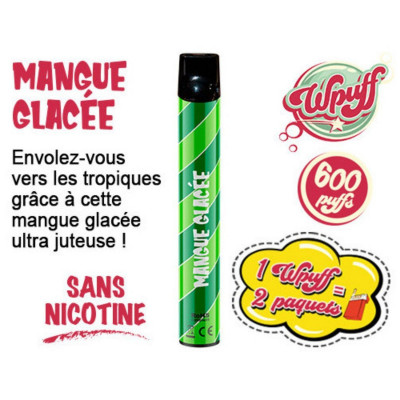 Mangue Glacée 0% Nicotine - E-Cigarette Jetable Liduideo Wpuff