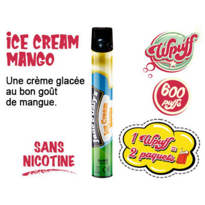 Ice Cream Mango 0% Nicotine - E-Cigarette Jetable Liduideo Wpuff