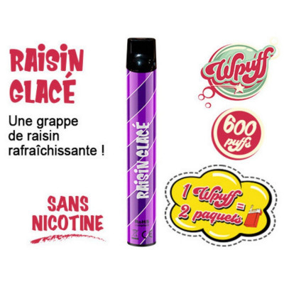 Raisin Glacé 0% Nicotine - E-Cigarette Jetable Liduideo Wpuff