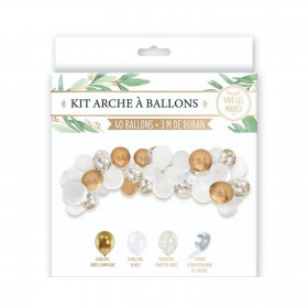 Kit Arche Ballons de Mariage - Doré