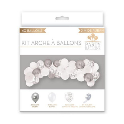 Kit Arche Ballons de Fêtes - Argenté