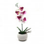 Orchidée Artificielle Blanche et Violette 30 cm