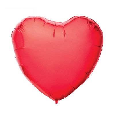 Ballon Métallique en forme de Coeur Rouge 35 cm
