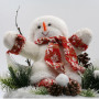 Bonhomme de Neige décor Forêt Déco de Noël à poser 33 cm