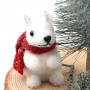 Écureuil Blanc sur socle Déco de Noël 29 cm