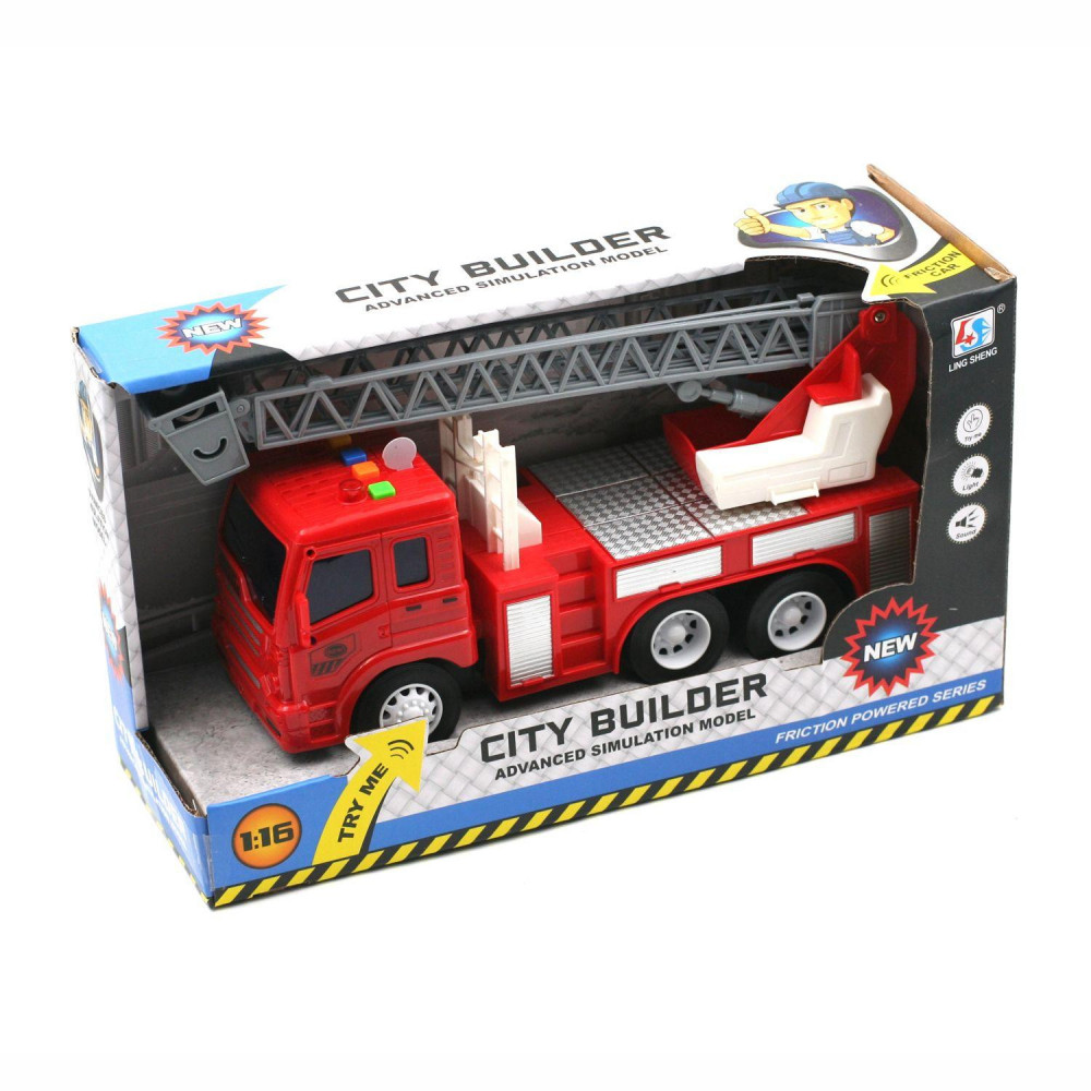 2 véhicules de pompiers et figurines