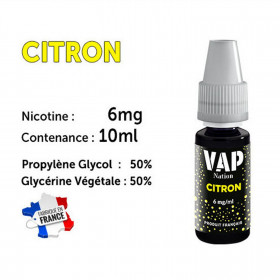Vap Nation lot de 5 liquides - Citron 6 mg