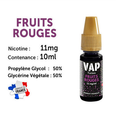 Vap Nation lot de 5 liquides - Fruits Rouges 11 mg