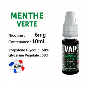 Vap Nation lot de 5 liquides - Menthe Verte 6 mg