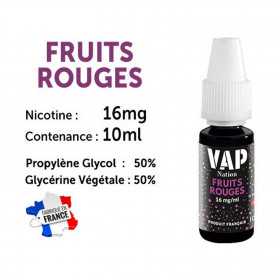 Vap Nation lot de 5 liquides - Fruits Rouges 16 mg
