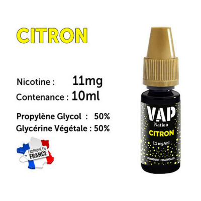 Vap Nation lot de 5 liquides - Citron 11 mg