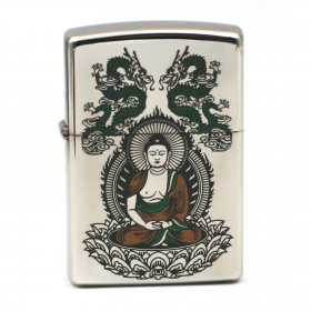 Zippo Bouddha et Dragons | Briquet Spirituel Brushed Chrome USA