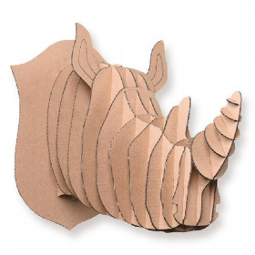 Déco Carton 3D - Tête de Rhinocéros