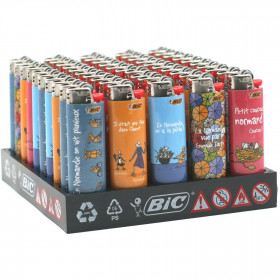 BIC BX7 F23 Lot de 50 briquets à friction Affichage de vente, Multicolore