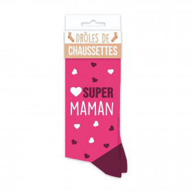 Chaussettes Femme 36 - 42 -- Super Maman -- Fête des Mères -- Cadeau 