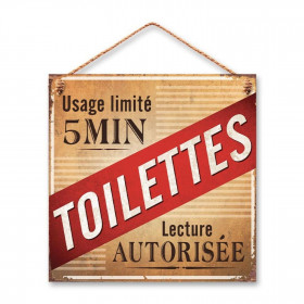 Plaque Métal Toilettes Usage Limité 20 x 20 cm
