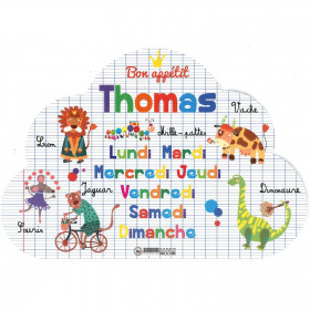 Thomas - Set de table prénom éducatif pour enfant