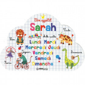 Sarah - Set de table prénom éducatif pour enfant