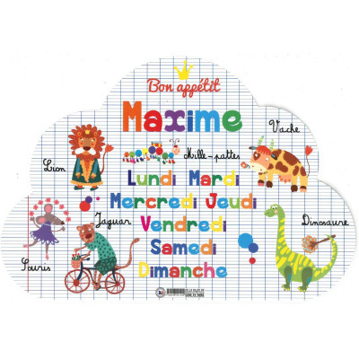 Maxime - Set de table prénom éducatif pour enfant