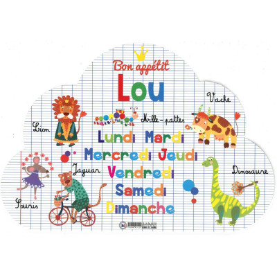 Lou - Set de table prénom éducatif pour enfant