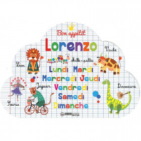 Lorenzo - Set de table prénom éducatif pour enfant