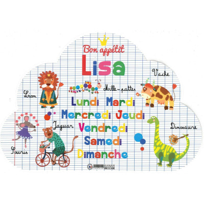 Lisa - Set de table prénom éducatif pour enfant