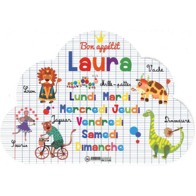 Laura - Set de table prénom éducatif pour enfant