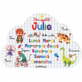 Julie - Set de table prénom éducatif pour enfant