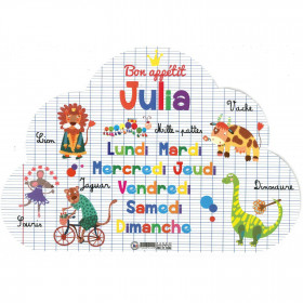 Julia - Set de table prénom éducatif pour enfant