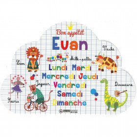 Evan - Set de table prénom éducatif pour enfant